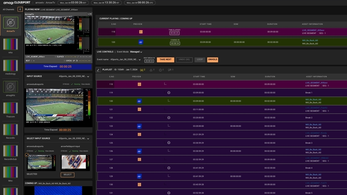 Amagi Cloudport helps control local news, sports and 24/7 linear broadcasts